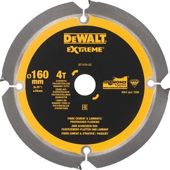 DEWALT fűrészlap szálcement és laminált lapokhoz, 160 x 20 mm, 4 fogú DT1470