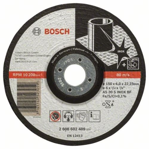 BOSCH Profilos nagyoló kerék Expert Inox AS 30 S INOX BF-hez, 150 mm, 6,0 mm 2608602489