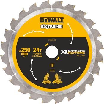 DEWALT fűrészlap (ideális FLEXVOLT fűrészekhez) 250 x 30 mm, 24 fog DT99571