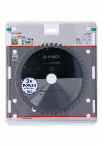 BOSCH Fűrészlap akkus fűrészekhez; Standard fa 216x30x1,7/1,2x48T 2608837723