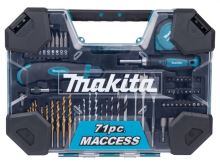 Makita 71 darabos fúrókészlet és tartozékok műanyag tokban E-22589 Makita 71 darabos fúrókészlet és tartozékok műanyag tokban E-22589