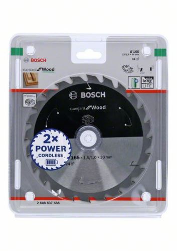 BOSCH Fűrészlap akkus fűrészekhez; Standard fához 165x30x1,5/1,0x24T 2608837688