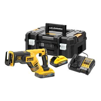 DEWALT Akkus dugattyús fűrész, 2x 5Ah POWERSTACK akkumulátor DCS367H2T