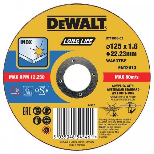 DEWALT Vágótárcsa 125 x 22,2 x 1,6 mm DT43906