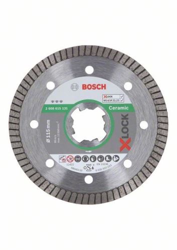 BOSCH X-LOCK gyémánt vágótárcsa Legjobb a Ceramic Extraclean Turbo rendszerhez 115 x 22,23 x 1,4 x 7 mm 2608615131