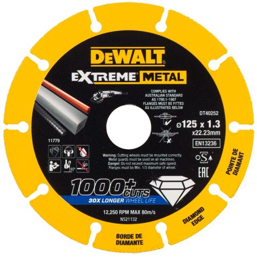 DEWALT gyémánt penge EXTREME METAL 125 x 1,3 mm DT40252