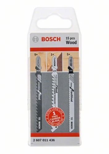 BOSCH Fa fűrészlap készlet, 15 db 2607011436