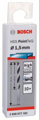 BOSCH csavarfúró HSS PointTeQ 1,5 mm (2 db) 2608577154