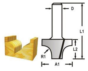 MAKITA Profil marószár 8 mm, 25,4x16x48 mm D-48169