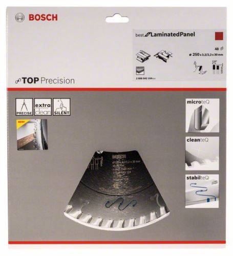 BOSCH körfűrészlap Top Precision Best for Laminated Panel Abrasive 250 x 30 x 3,2 mm, 48 2608642104