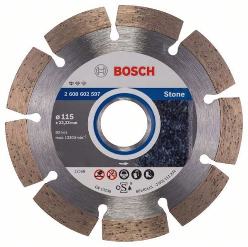 BOSCH Gyémánt vágótárcsa Standard kőhöz 125 x 22,23 x 1,6 x 10 mm (10 db) 2608603236