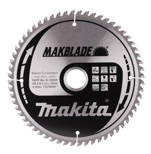 MAKITA fa fűrészlap MAKBLADE 216x2x30 mm 60 fogú B-32839