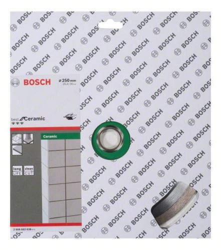 BOSCH gyémánt vágótárcsa Legjobb kerámiához 250 x 30/25,40 x 2,4 x 10 mm 2608602638