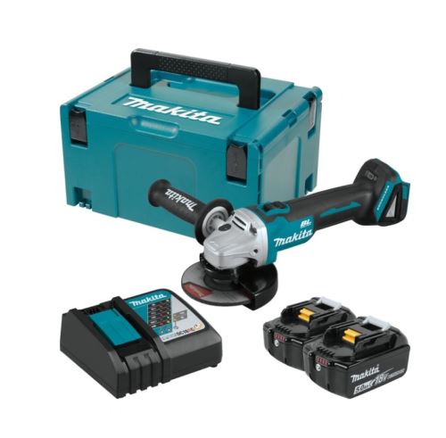 Makita Aku sarokcsiszoló 125mm Li-ion LXT 18V/5.0Ah, Makpac DGA504RTJ