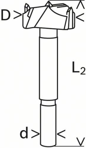 BOSCH keményfém véső elővágó hegyekkel 34 x 90 mm, d 10 mm 2608597612