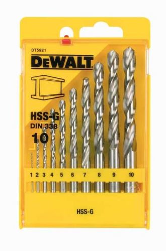 DEWALT Fém fúrószár készlet HSS-G / 1, 2, 3, 4, 5, 6, 7, 8, 9, 10 mm / (10 db) DT5921