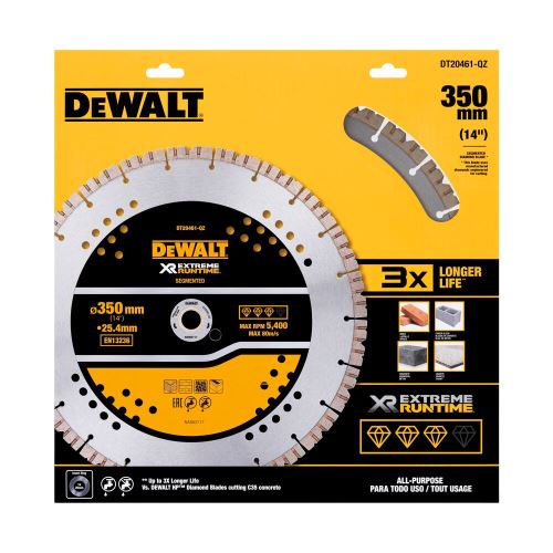 DEWALT szegmentált gyémánt fűrészlap, 350 mm DT20461 DT20461