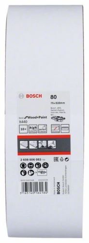 BOSCH 10 részes csiszolószalag készlet X440 75 x 533 mm, 80 2608606082