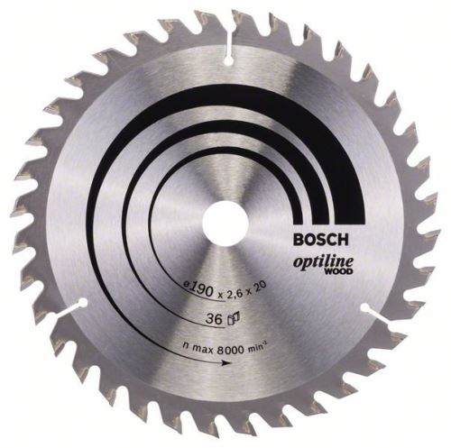 BOSCH fűrészlap Optiline Wood 190 x 20/16 x 2,6 mm, 36 2608640613