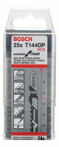 BOSCH Fűrészlap dugattyús fűrészhez T 144 DP Precision for Wood (25 db) 2608633A39