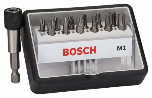 BOSCH (12+1) darabos csavarhúzó bitkészlet Robust Line, M Extra-Hart 25 mm, (12+1) darabos készlet 2607002563