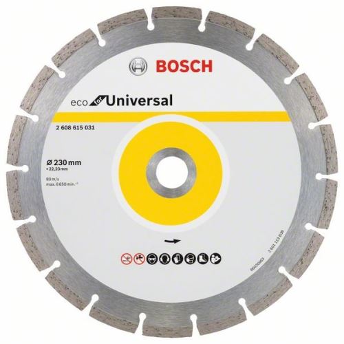 BOSCH gyémánt vágótárcsa ECO Univerzálishoz 150x22,23x2,1x7 (10 db) 2608615042