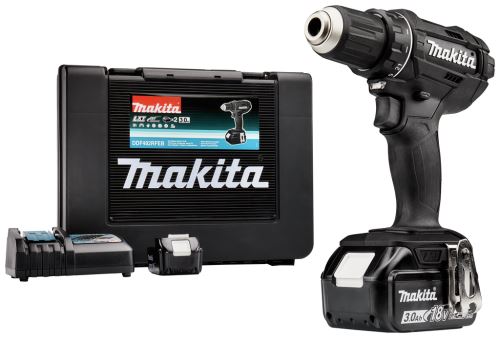 Makita Aku fúrócsavarhúzó fekete Li-ion 18V/3.0 Ah DDF482RFEB