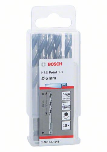 BOSCH Fúró fémhez HSS PointTeQ HEX 6 pontos szárral; 6,0 mm 2608577546