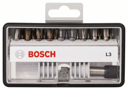 BOSCH (18+1) darabos csavarhúzó bitkészlet Robust Line, L Extra-Hart 25 mm, (18+1) darabos készlet 2607002567