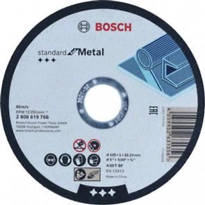 BOSCH vágótárcsa szabvány fémhez 125 x 1 x 22,23 mm, egyenes 2608619768