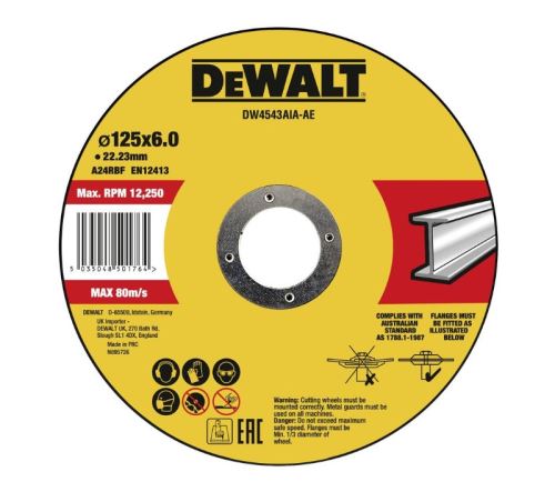 DEWALT Vágótárcsa fémhez 125 x 22,23 x 6 mm DW4543AIA