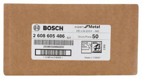 BOSCH Fiber csiszolótárcsa R444, Expert for Metal D = 180 mm; G = 60 2608605486