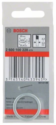 BOSCH szűkítő gyűrű fűrészlapokhoz 25,4 x 20 x 1,8 mm 2600100228