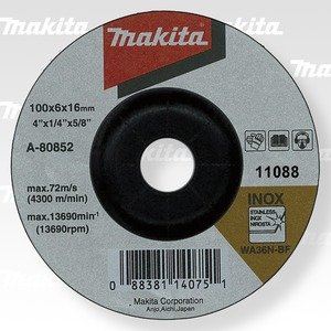 MAKITA csiszolókorong rozsdamentes acél 100x6x16 mm A-80852