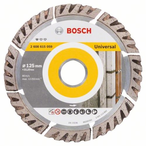 BOSCH gyémánt vágótárcsa Standard Univerzális 125 × 22,23 125x22,23x2x10 2608615059