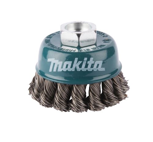 MAKITA csésze alakú kefe 75 mm, rozsdamentes acél fonott huzal 0,5 mm D-77497