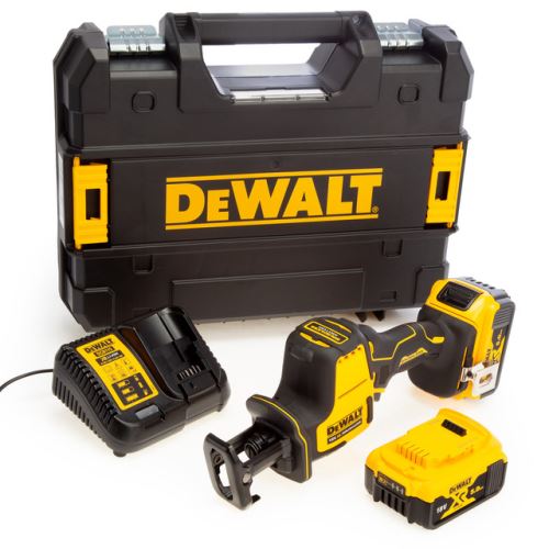 Dewalt Kefe nélküli kompakt szúrófűrész 18V XR (2 x 5,0 Ah akkumulátor) TSTAK dobozban DCS369P2