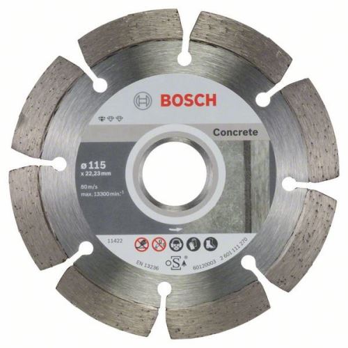 BOSCH gyémánt vágótárcsa szabvány betonhoz 115 x 22,23 x 1,6 x 10 mm (10 db) 2608603239