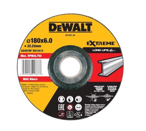 DEWALT csiszolókorong fémekhez 180 x 6 x 22,23 mm DX7961