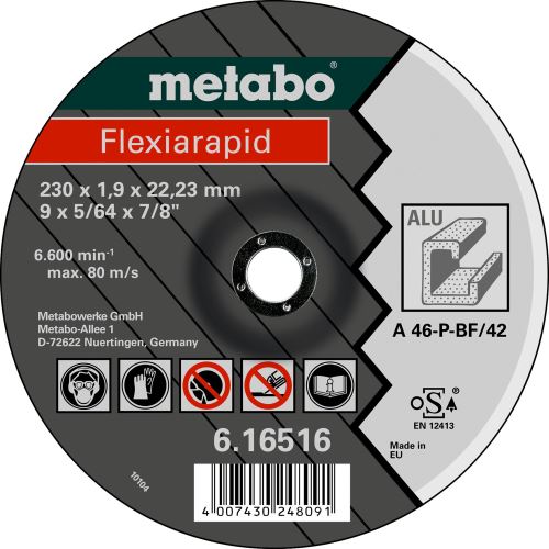 METABO Vágótárcsa FLEXIARAPID 115x1,0x22,23 Alu 616512000