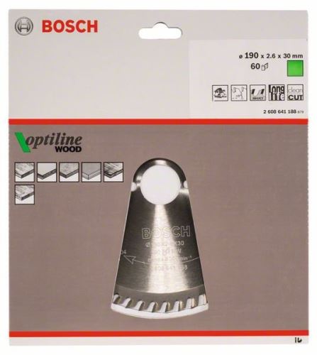 BOSCH fűrészlap Optiline Wood 190 x 30 x 2,6 mm, 60 2608641188