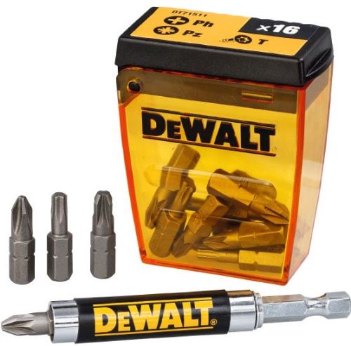 DEWALT bit készlet (16 db), mágneses vezető DT71511