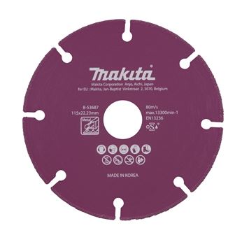 MAKITA gyémánt vágótárcsa 115x1,3x22,23 mm B-53687