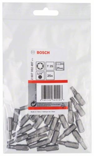 BOSCH csavarhúzó bit extra kemény Extra-Hart T25, 25 mm (25 db) 2607002497