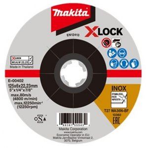 MAKITA X-Lock rozsdamentes csiszolókorong 125x6x22,23 mm E-00402