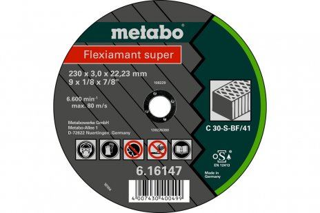 METABO csiszolótárcsa Fleximant super 230 x 3,0 x 22,23 kő, TF 41 616147000