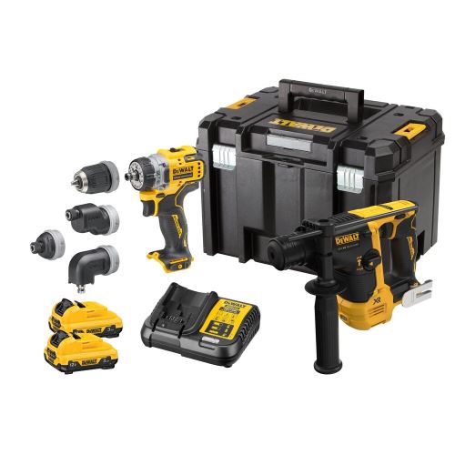 Dewalt akkumulátor kombinált készlet DCH072+DCD703, 12V XR, Li-Ion 2x3.0Ah, DCK2101L2T