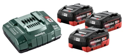 METABO alapkészlet (töltő + akkumulátorok) 18V / 3x LiHD 5,5 Ah 685074000