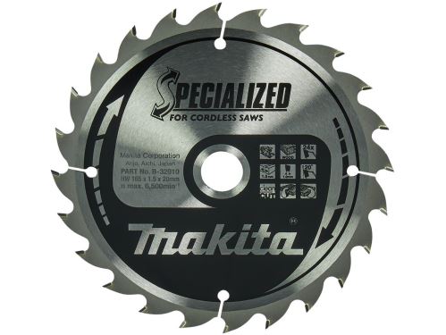 MAKITA Fűrészlap SPECIALIZÁLT 165x1,5x20 mm 24Z akkumulátoros fűrészekhez B-32910