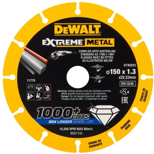 DEWALT gyémánt penge EXTREME METAL 150 x 1,3 mm DT40253